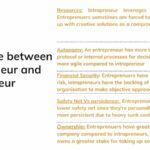 Difference between entrepreneur and intrapreneur summary and explanation of these differences and similarities