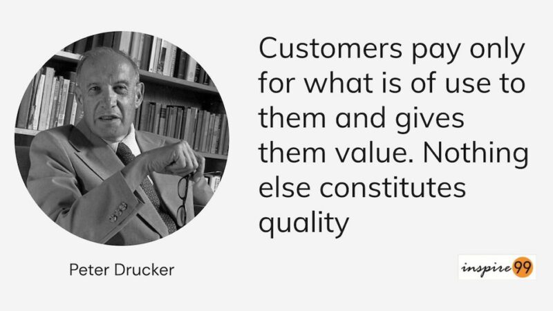 value based pricing - Customers pay only for what is of use to them and gives them value. Nothing else constitutes quality
